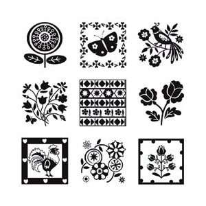  Inkadinkado Inchie Clear Stamps Folk Patterns; 2 Items 