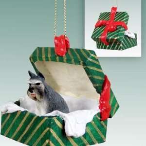    Schnauzer Green Gift Box Dog Ornament   Gray: Home & Kitchen