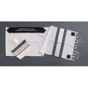 Black on White Modern Tallit 