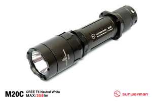 Sunwayman M20C T5 XM L T5 Neutral White LED Flashlight. FREE BATTERIES 