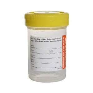   Tabbed Label, Yellow Bio Tite Cap, Pre Assembled, 60mL Capacity (Case