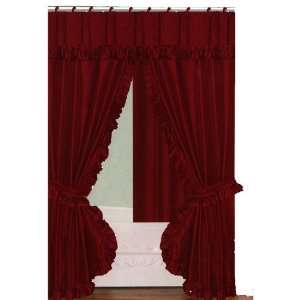 Fabric Double Swag Shower Curtain with Matching Fabric Covered Shower 