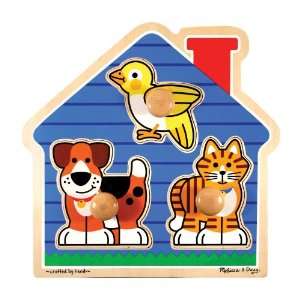   : House Pets Jumbo Knob Wooden Puzzle   Melissa & Doug: Toys & Games