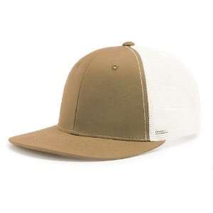 Khaki Tan & White 6 Panel Mesh Trucker Adjustable Baseball Cap Hat