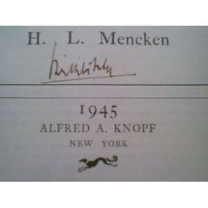  Mencken, H. L. The American Language 1945 Book Signed 