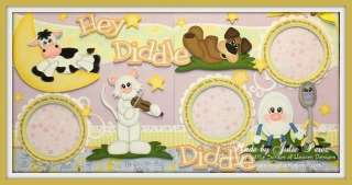 MOMZ *2 layouts* boy/girl nursery rhyme premade scrapbook pages w 