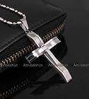 men boy unisex stainless steel silver cross pendant necklace chain new 