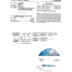  NEW Patent CD for SYNCHRONOUS/DC DIRECT DRIVE SYSTEM 