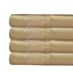  Thread Count Swirl Standard Pair Pillow Cases, Wheat: Home & Kitchen