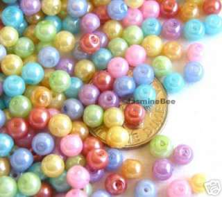 Wholesale Lot Glass Pearls Loose Beads PASTEL 4mm 500  