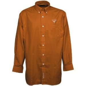  Orange Solid Twill Long Sleeve Dress Shirt: Sports & Outdoors