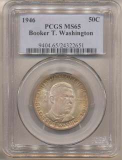 1946 BTW COMMEM MS65 PCGS. Pretty Toning.  