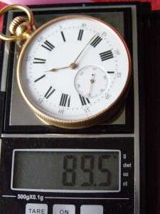 RRR Antique Ulysse Bretin chronometer watch c1870s.18k gold,90g Rare 