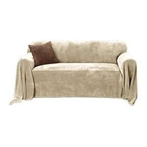 Sure Fit Plush Throw Hemmed Slipcover, 70 Inch, Wheat 