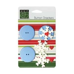  Bazzill Basics Paper Button Stackers Snowflake; 3 Items 