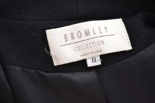 BROMLEY BLACK DOUBLE BREASTED SOFT WOOL/CASHMERE BLEND LONG COAT WOMEN 