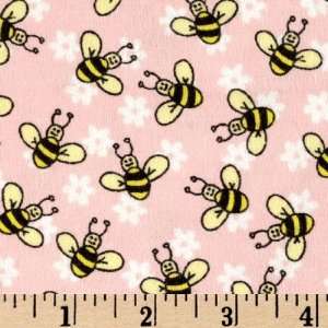  45 Wide Buzy Bees Pink Fabric By The Yard: Arts, Crafts 