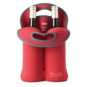   True Fabrications 1113 byo 2 Bottle Red BYOB Carrier: Home & Kitchen