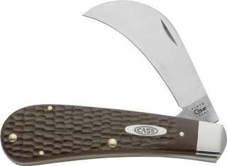   Hawkbill Pruner 61011SS Pattern 4 Closed Jigged Brown Knife CA016