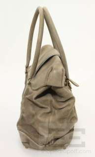Brunello Cucinelli Taupe Distressed Leather Buckle Strap Shoulder Bag 