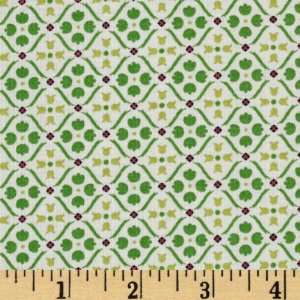  44 Wide Urban Green Abstract Green/Ivory Fabric By The 
