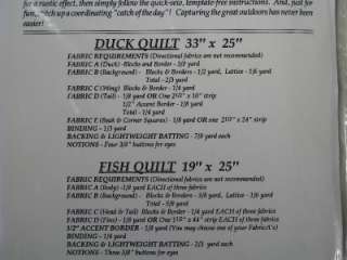   FIELD & STREAM~2 Quilt Patterns~Duck Quilt & Fish Quilt~93~NIP  