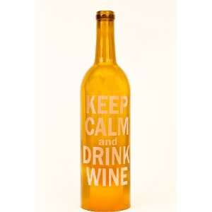   Bottle Hurricane Lantern: Keep Calm and Drink Wine: Kitchen & Dining