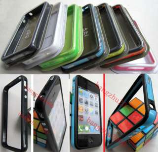 7PCS Bumper Frame Case Cover for iphone 4 4G 4S W/Side Button New in 