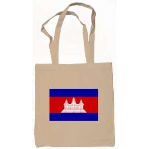  Cambodia, Cambodian Flag Tote Bag Natural 