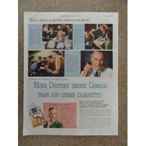 Camel Cigarettes, Vintage 40s full page print ad. (more doctors smoke 