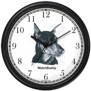  Doberman Pinscher Dog Wall Clock by WatchBuddy Timepieces (White 