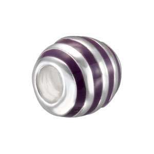    28126 Silver 09.00 Mm Kera Oval Purple Enamel Bead: Jewelry