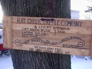 Lonesome Dove Hat Creek Cattle Company Sign PLUS BONUS!  