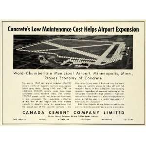  1942 Ad Canada Cement Wold Chamberlain Municipal Airport 