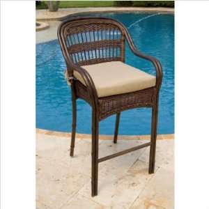 St. Kitts Patio Wicker Barstool Fabric SU 709