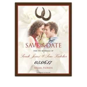    160 Save the Date Cards   Lucky Shoe Silver