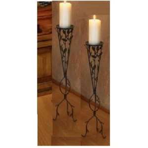   IRON LEAF PATTERN CANDLE HOLDER CANDLE STANDS NEW: Everything Else