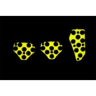   Yellow With Silver Outer Rim 3pcs Manual Transmission Racing Pedals