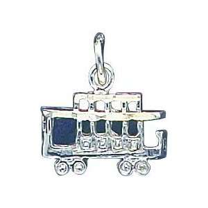  Sterling Silver Streetcar Charm: Jewelry