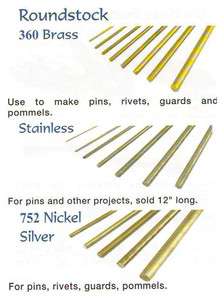   for Cutlers Pins,Brass, Stainless,Nickel Silver,Knifemaking  