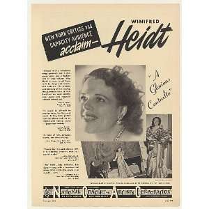  1948 Contralto Winifred Heidt Photo Booking Print Ad 