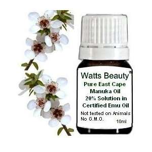 Watts Beauty 100% Pure East Cape Manuka Oil in Certified Clear Emu Oil