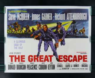 THE GREAT ESCAPE * ORIG MOVIE POSTER STEVE MCQUEEN 1963  