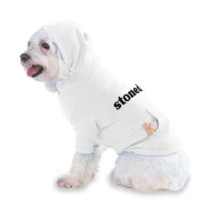  stoned Hooded T Shirt for Dog or Cat LARGE   WHITE: Pet 