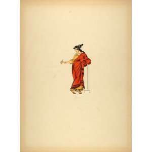   Woman Costume Stola Tunic   Orig. Print (Pochoir): Home & Kitchen