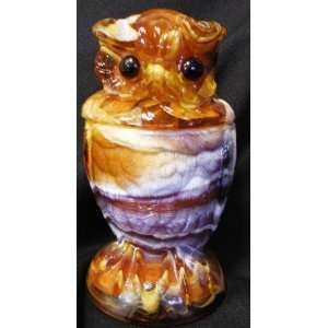   Toby Jar 2PC 6.5 Brown & White Marble Slag Imperial: Home & Kitchen