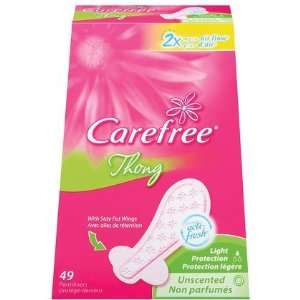  Carefree Thong Pantiliners Unscented 49 ct (Pack of 5 