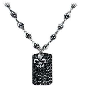    Oxidized Sterling Silver Stigma Le Fleur ID Tag Necklace: Jewelry