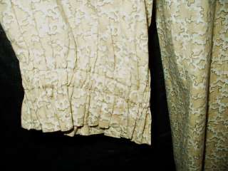 Antique Victorian 1890s Tan White Calico Day Dress Wrapper  