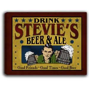  Stevies Beer & Ale 14 x 11 Collectible Stretched 